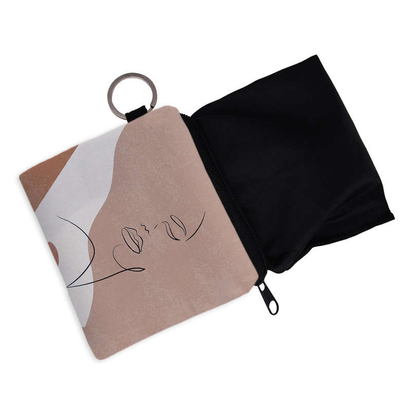 1pc Digital Print Face Pattern Coin Purse Multifunctional Key Card Holder