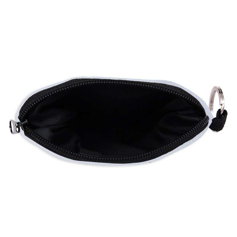 1pc Geometric Print Zipper Coin Purse Lightweight Compact Wallet with Keychain Machine-Washable