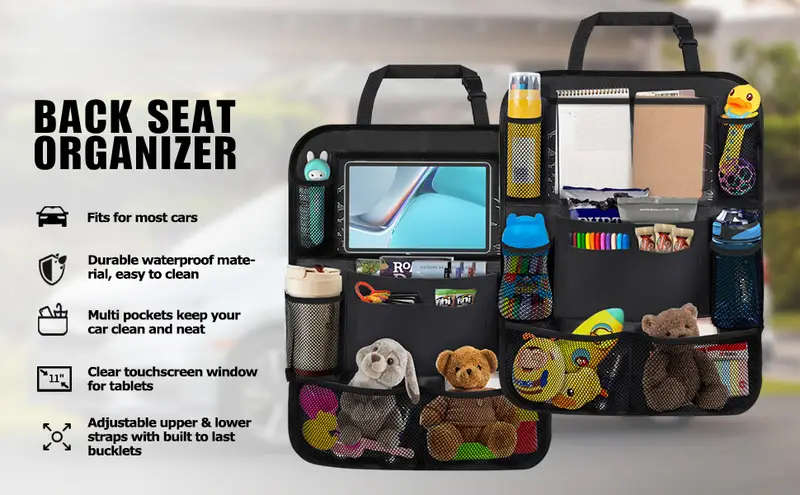 car backseat organizer with 10 table holder 9 storage pockets seat back protectors kick mats for kids toddlers travel accessory free shipping on items shipped from temu details 0