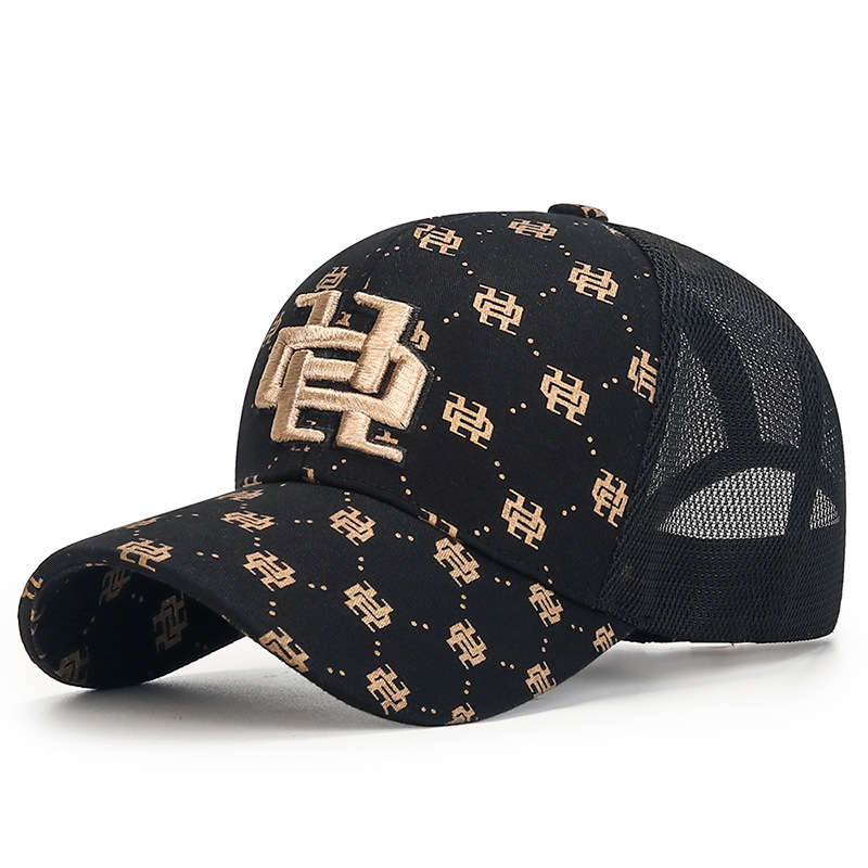 1pc The Stylish Baseball Cap For Women With A Full Golden Print And Three-dimensional Embroidery On
