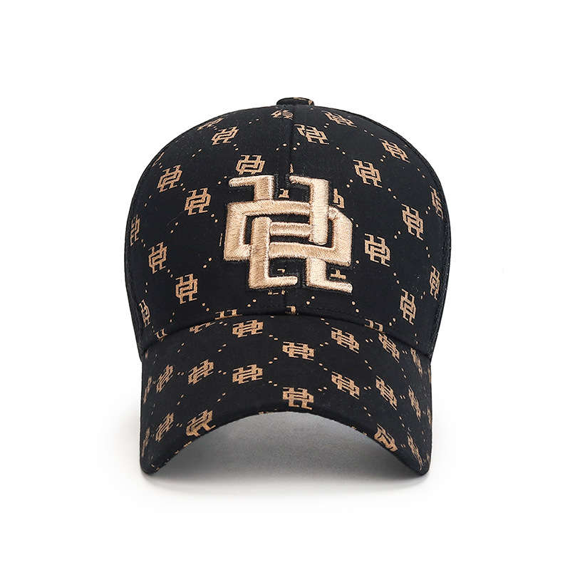 1pc The Stylish Baseball Cap For Women With A Full Golden Print And Three-dimensional Embroidery On