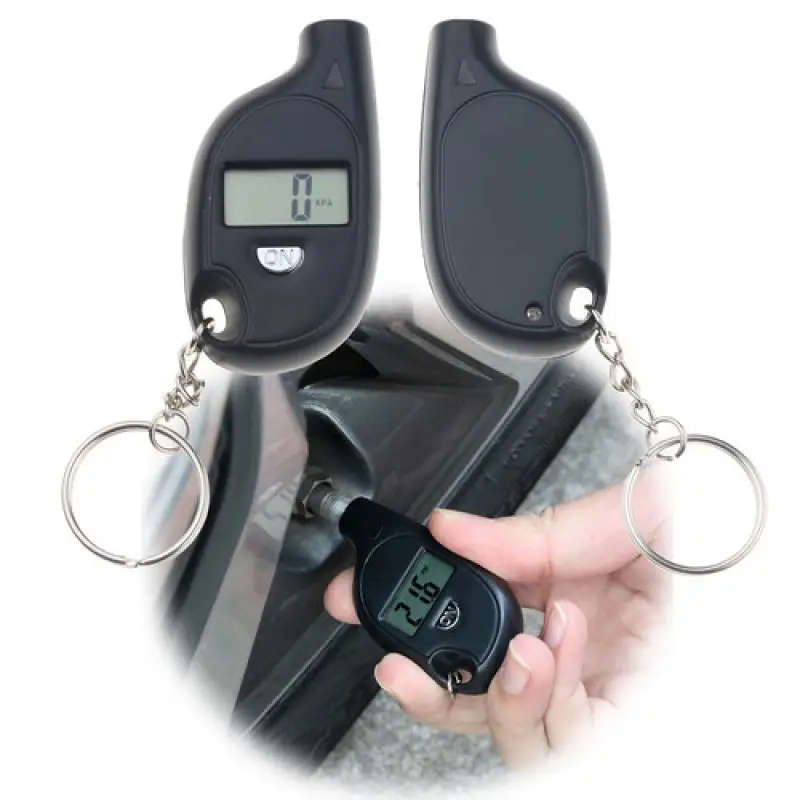 Digital Tire Pressure Gauge With Lcd Display Keychain