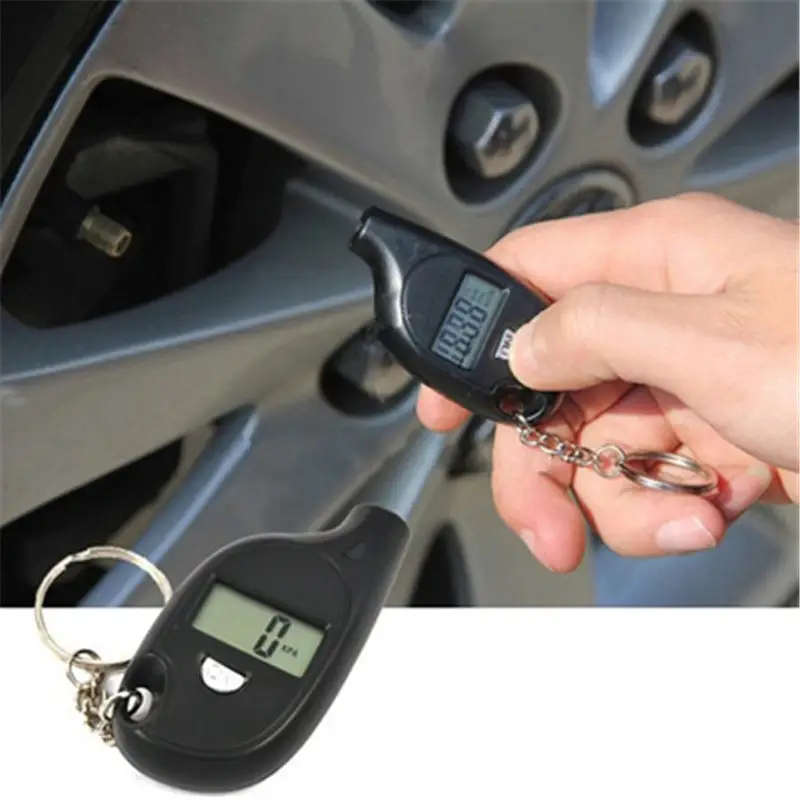 Digital Tire Pressure Gauge With Lcd Display Keychain