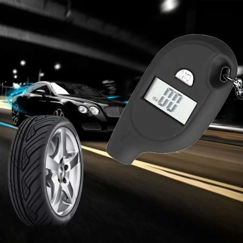 Digital Tire Pressure Gauge With Lcd Display Keychain