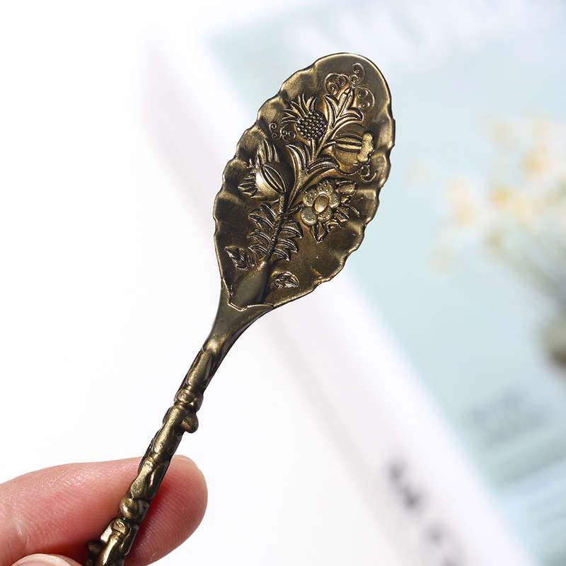 1pc Natural Amethyst Cluster Teaspoon Tooth Flower Gem Sweetmeats Spoon Decorate Gift