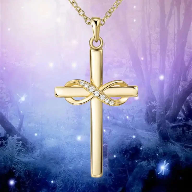 Elegant Infinity Cross Necklace