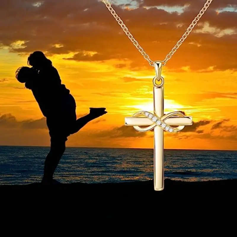 Elegant Infinity Cross Necklace