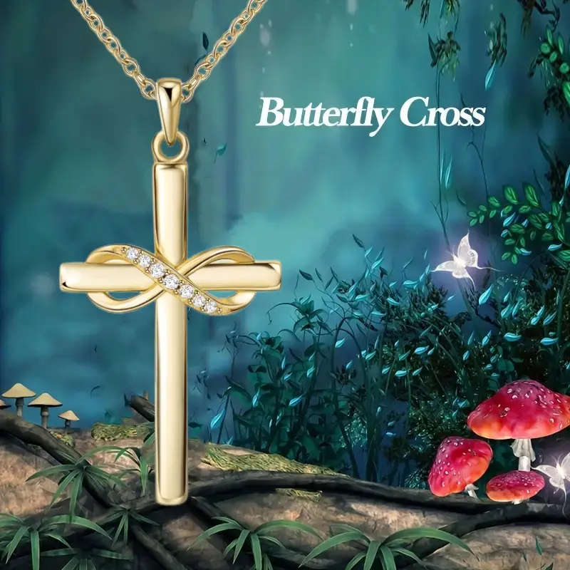Elegant Infinity Cross Necklace