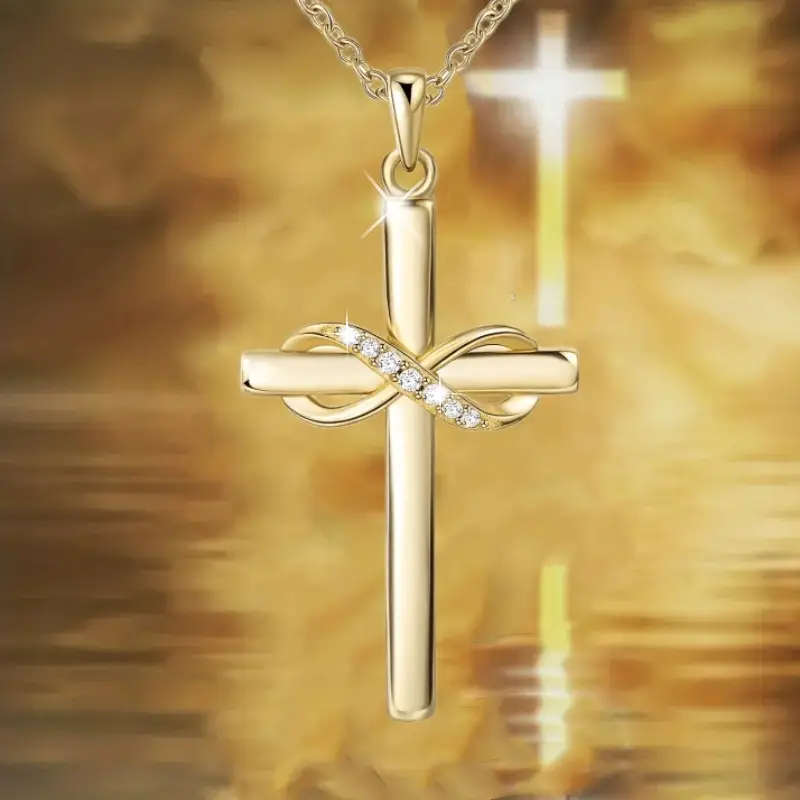 Elegant Infinity Cross Necklace