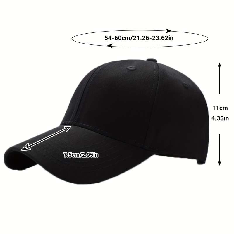 1pc Curved Brim Adjustable Sun Hat Fashion Baseball Cap Solid Color Sunscreen Sports Dad Hat For