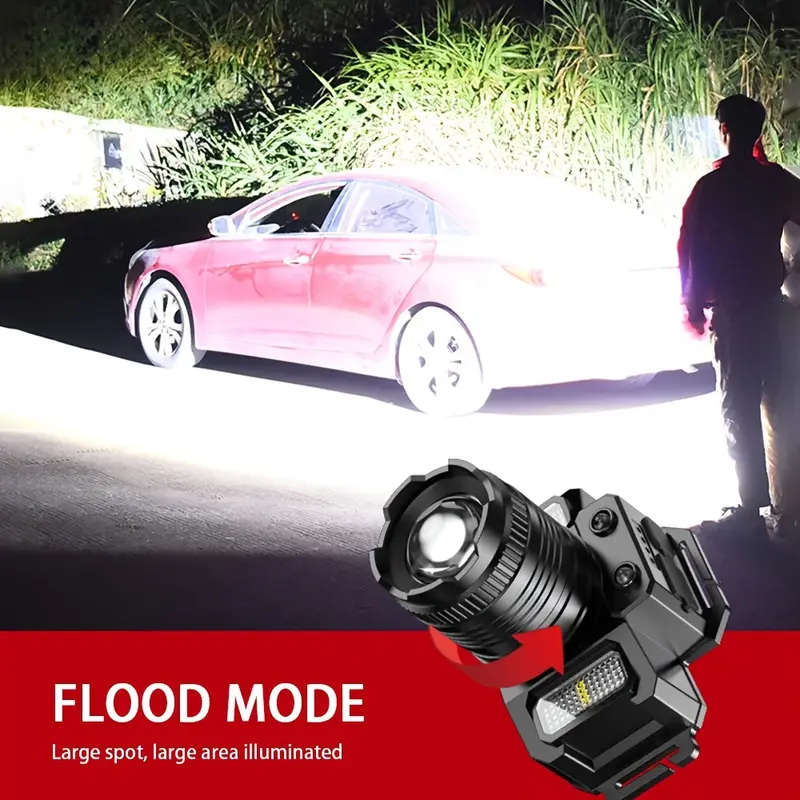 1pc LED Induction Headlamp Waterproof HXP50 COB Rechargeable Head-mounted Flashlight Explore Sensor