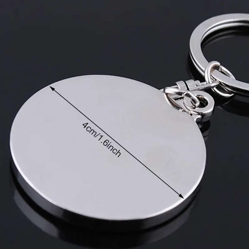 1pc Perpetual Calendar Keychain Silvery Alloy Pendant Fashion Vintage Car Keyring Ornament Bag Purse