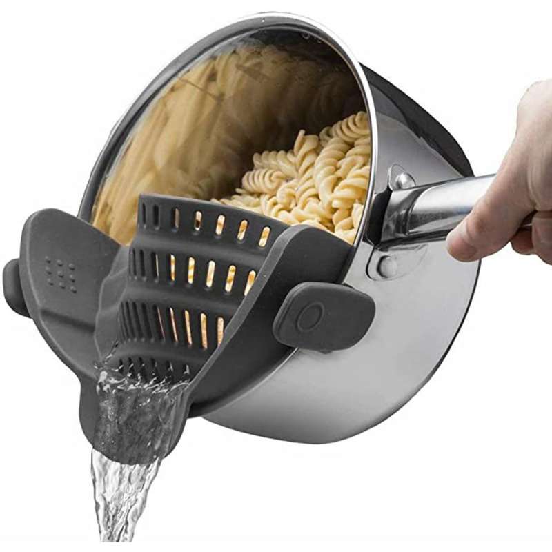 1pc Versatile Silicone Clip-On Strainer an Ideal Kitchen Tool for Your Cookware