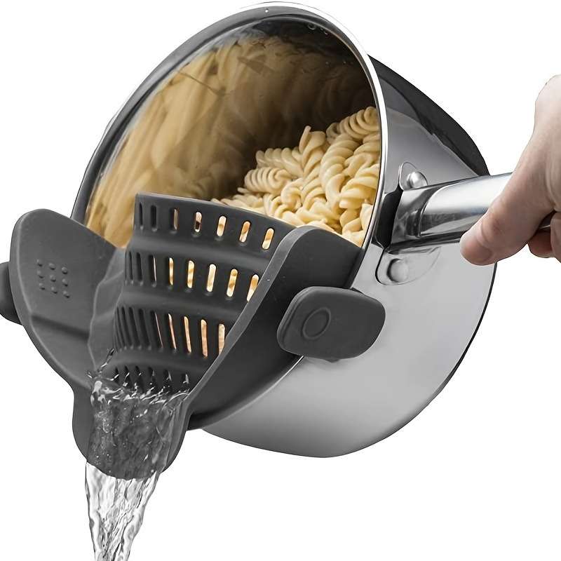 1pc Versatile Silicone Clip-On Strainer an Ideal Kitchen Tool for Your Cookware