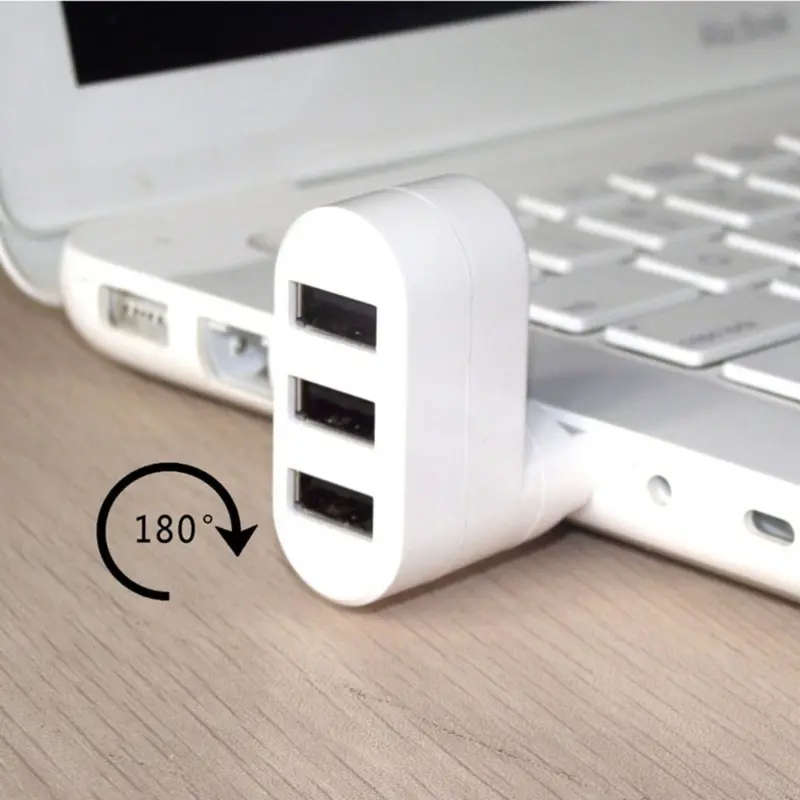 1pc High Quality For Laptop For PC Hub USB Rotate Splitter Mini Adapter 3 Ports