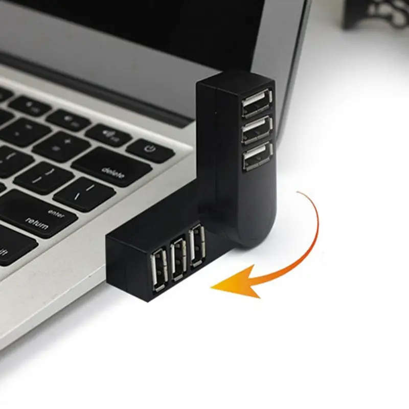 1pc High Quality For Laptop For PC Hub USB Rotate Splitter Mini Adapter 3 Ports