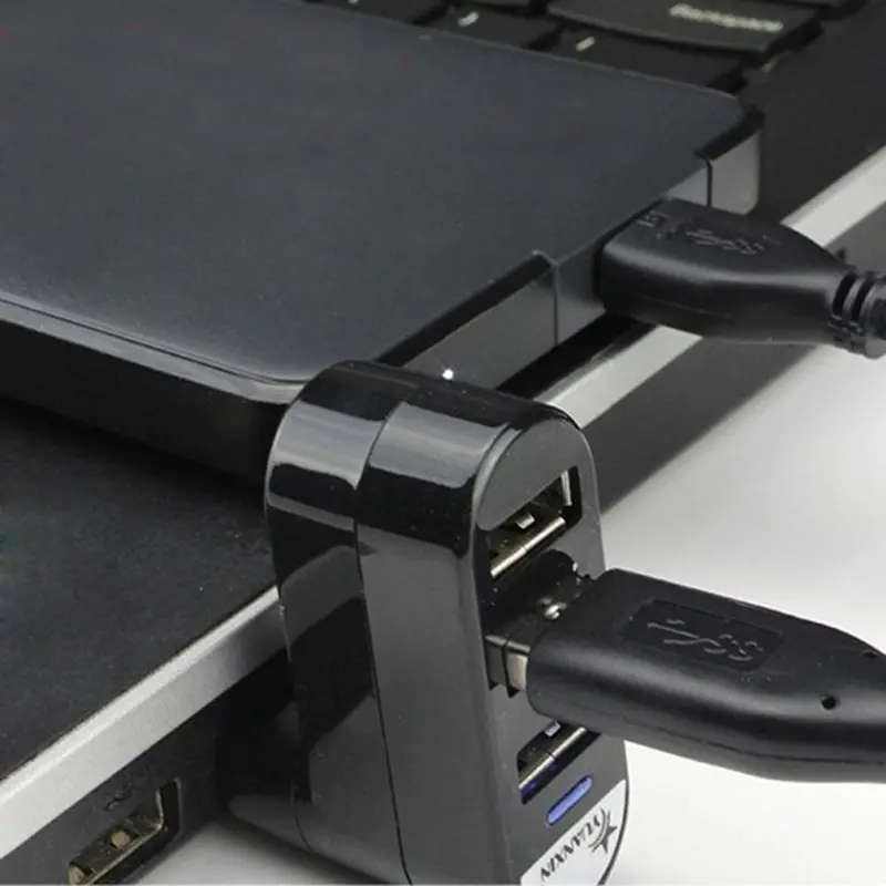 1pc High Quality For Laptop For PC Hub USB Rotate Splitter Mini Adapter 3 Ports