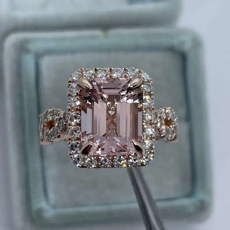 Inlaid Square Imitation Zircon Ring