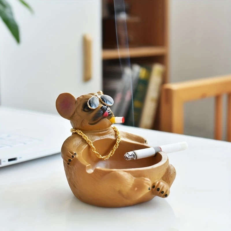 1pc Festive Cartoon Cow Polyresin Ashtray Add a Fun and Unique Touch to Your Bar Smoking Room
