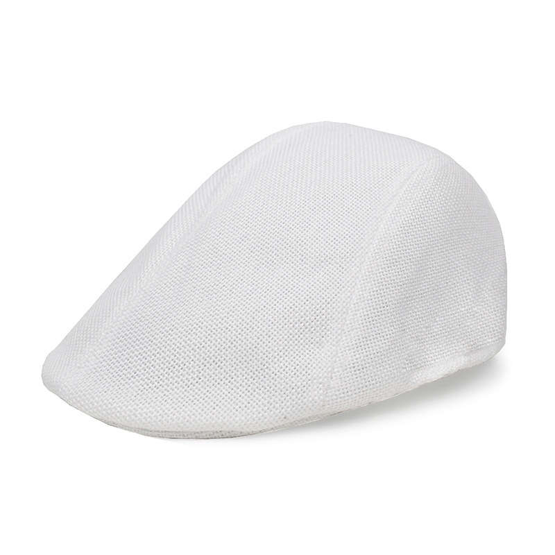 1pc Men's StylishLinen Beret Hat Retro Lightweight Duckbill Cap for Middle-Aged Elderly Brea