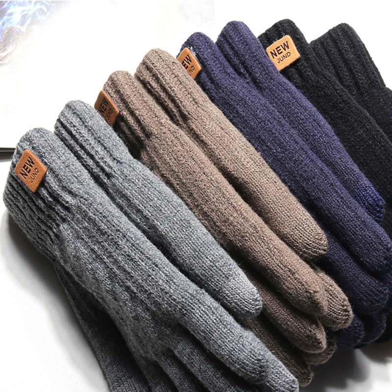 1 Pair One Size Items Double Thickened Navy Warm Gloves