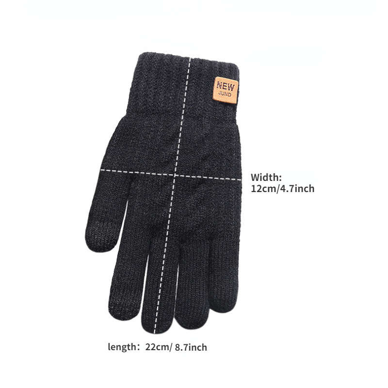1 Pair One Size Items Double Thickened Navy Warm Gloves