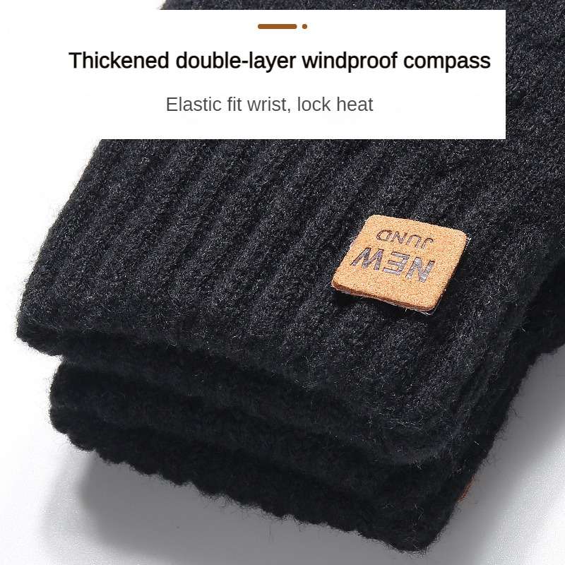 1 Pair One Size Items Double Thickened Navy Warm Gloves
