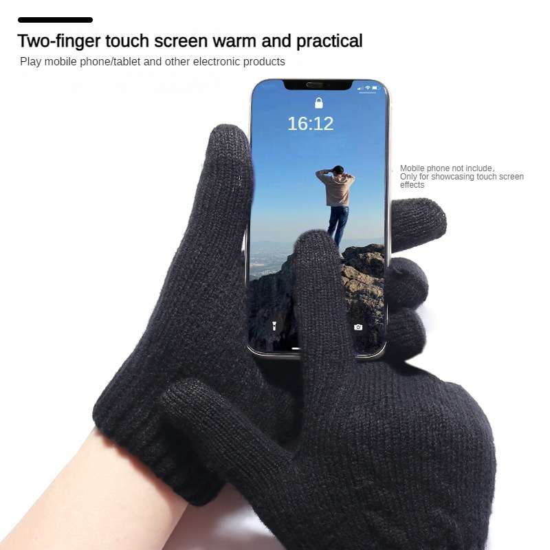 1 Pair One Size Items Double Thickened Navy Warm Gloves