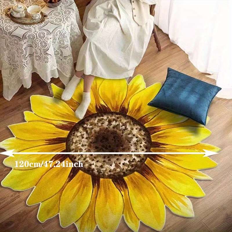 1Pc Yellow 100x100cm 39.39x39.39inch Floor Mat