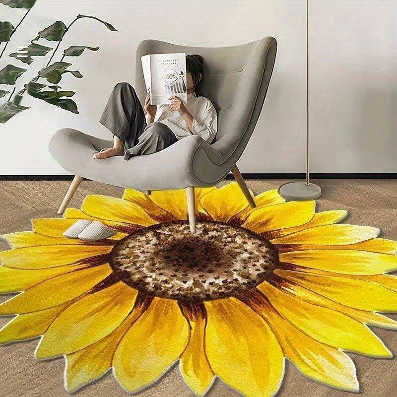 1Pc Yellow 100x100cm 39.39x39.39inch Floor Mat
