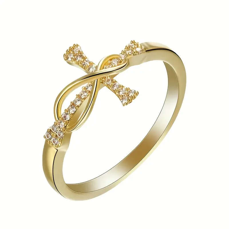 Elegant Ring with Sparkling White Zirconia