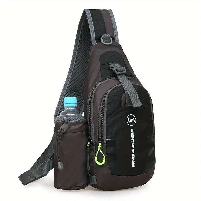 1pc Athletic Canvas Crossbody Chest Bag Versatile Unisex Sling Backpack with Multiple Compartments