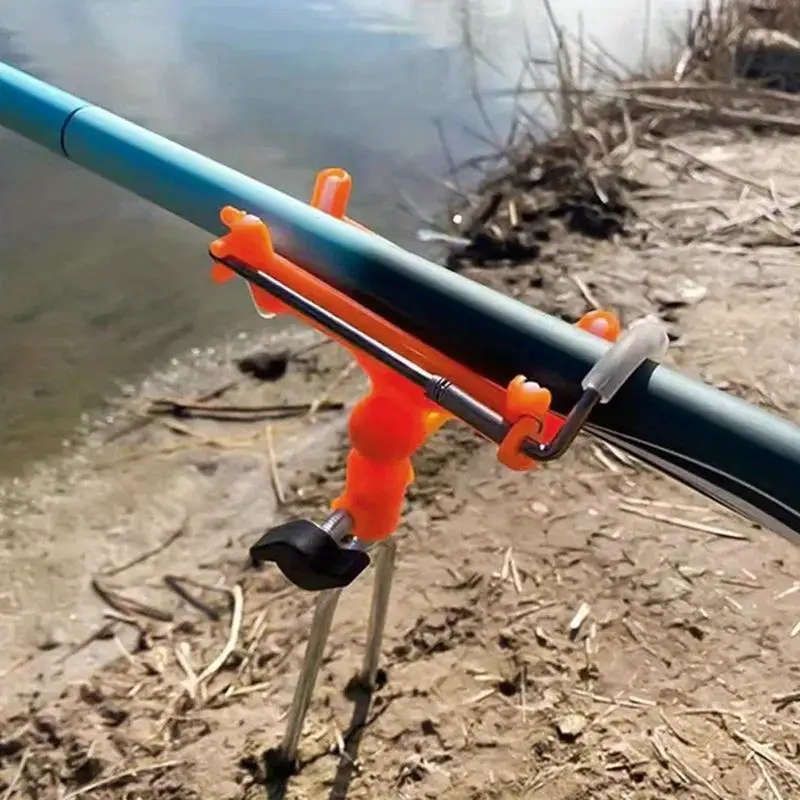 1pc 360° Adjustable Stainless Steel Fishing Rod Holder Self-Locking Insert Design for Easy Setup Rod