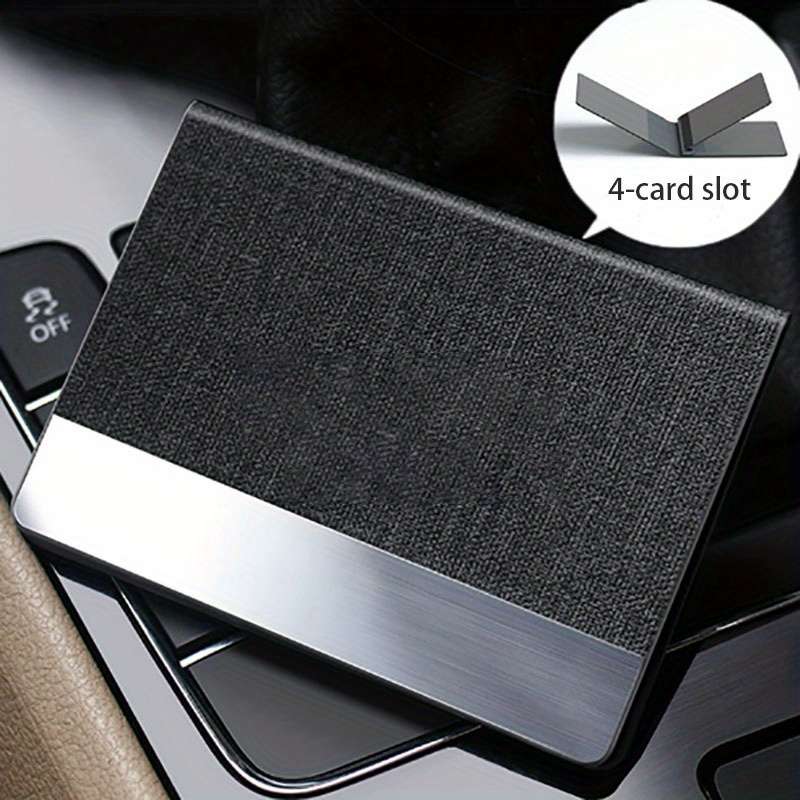 1pc Stylish Ultra-thin Men's And Women's Anti-theft Anti-Blocking Fine Faux Leather Stainless Steel
