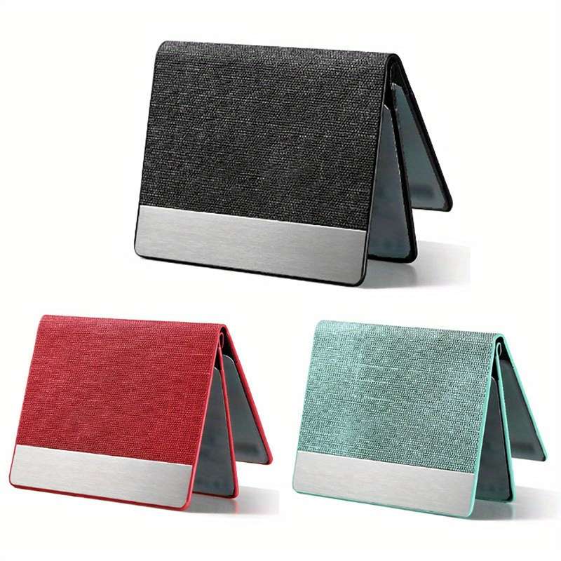 1pc Stylish Ultra-thin Men's And Women's Anti-theft Anti-Blocking Fine Faux Leather Stainless Steel
