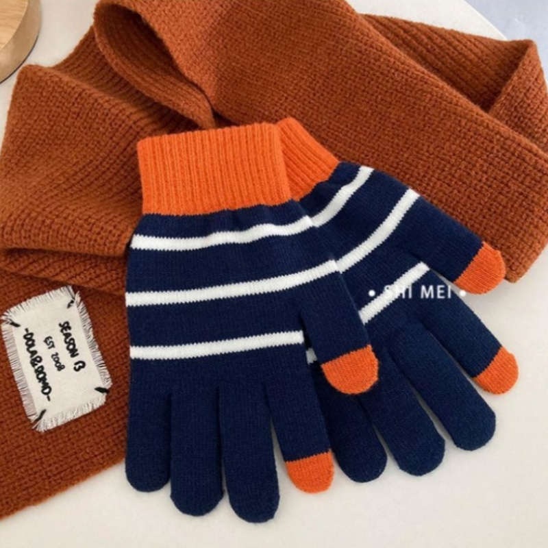 1 Pair White Warm Gloves