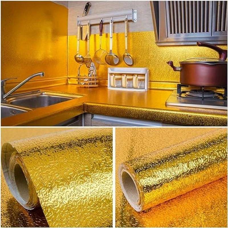 1PC Wall StickersGolden Yellow15.74"x118.11" 40cmx3m