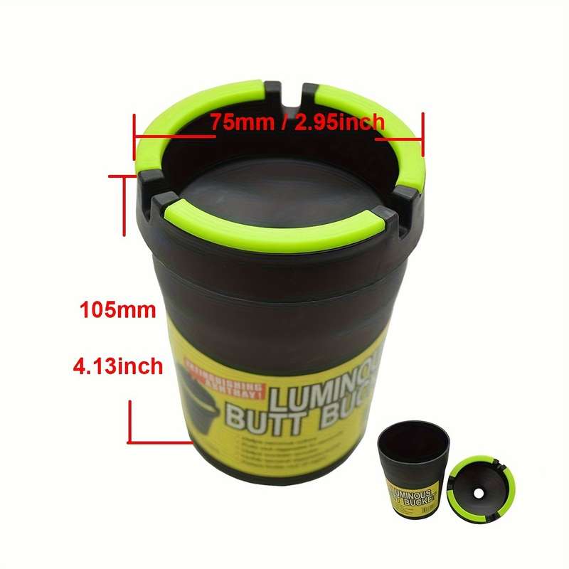 1pc Glow In The Dark Car Ashtray Cigarette Self-Extinguishing Cup Car Ash Holder Portable For Offic