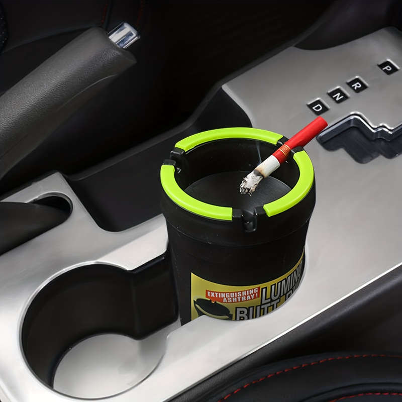1pc Glow In The Dark Car Ashtray Cigarette Self-Extinguishing Cup Car Ash Holder Portable For Offic