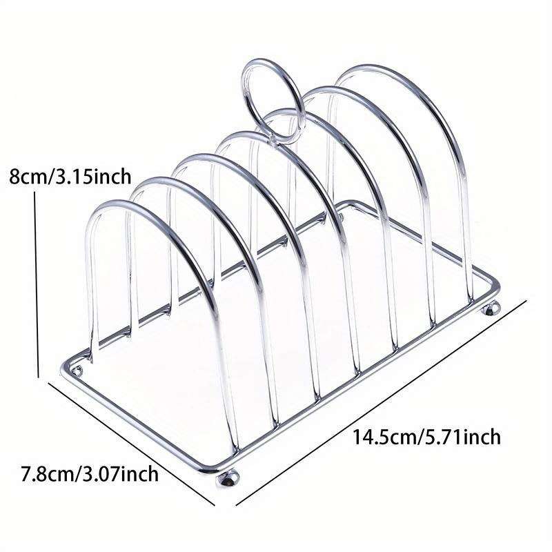 1pc Practical Stainless Steel Bread Rack For Dining Room Household Bread Rack 6-slice Food Disp