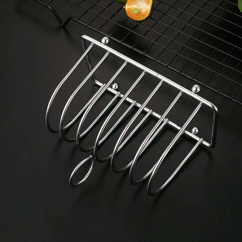 1pc Practical Stainless Steel Bread Rack For Dining Room Household Bread Rack 6-slice Food Disp