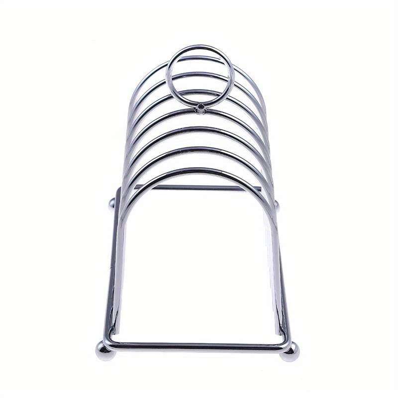 1pc Practical Stainless Steel Bread Rack For Dining Room Household Bread Rack 6-slice Food Disp