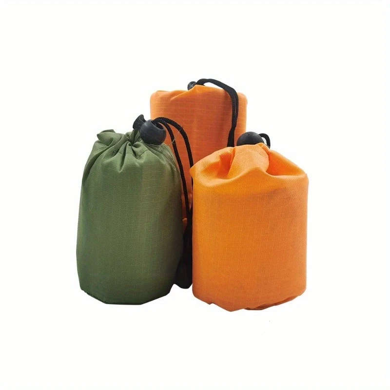 1Pc Portable Emergency Rescue Blanket In Olive Thermal Sleeping Bag Disposable Pe Tent Color Sent Ra