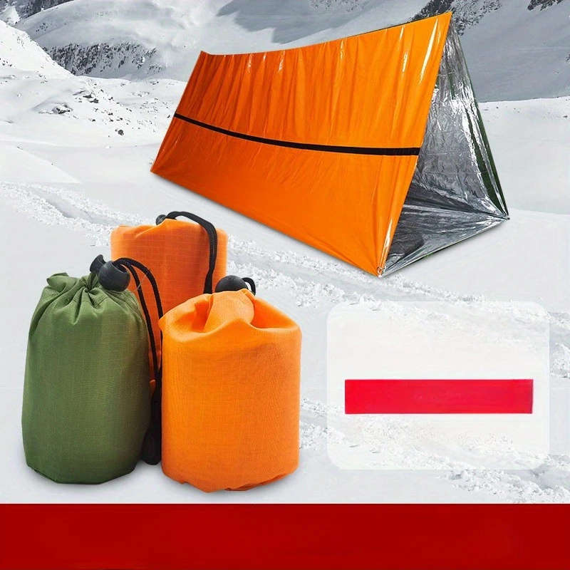 1Pc Portable Emergency Rescue Blanket In Olive Thermal Sleeping Bag Disposable Pe Tent Color Sent Ra