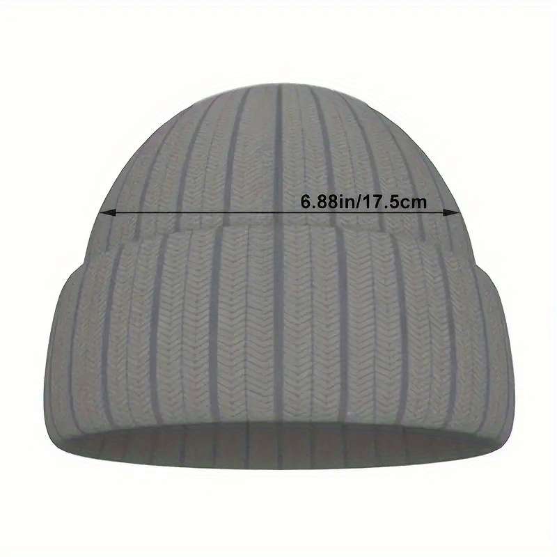 1pc Casual Unisex Hip Hop Beanie Solid Color Elastic Knit Hats Letter Embroidery Skull Cap Simpl