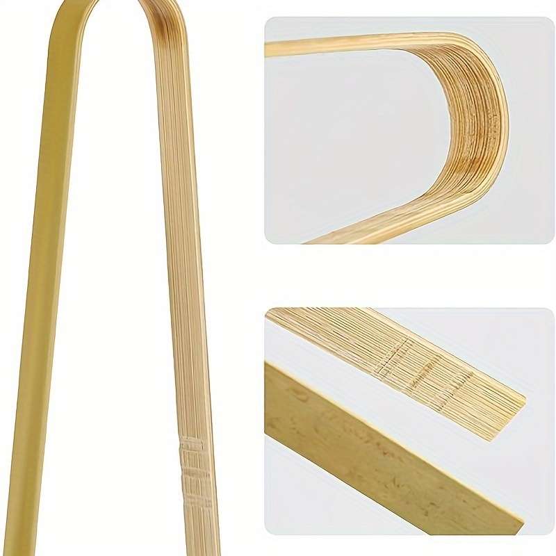 20-Pack Mini Bamboo Tongs Disposable Wooden BBQ Tongs Natural Toast Tongs for Cooking Bakin