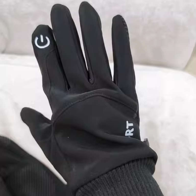 1 Pair Deep Black Warm Gloves