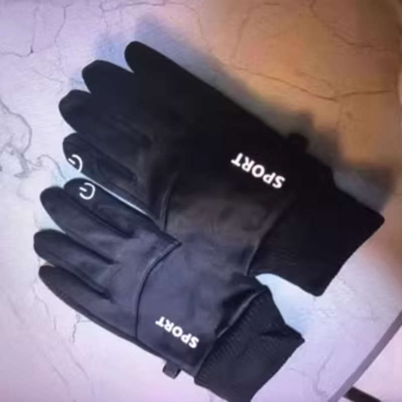 1 Pair Deep Black Warm Gloves