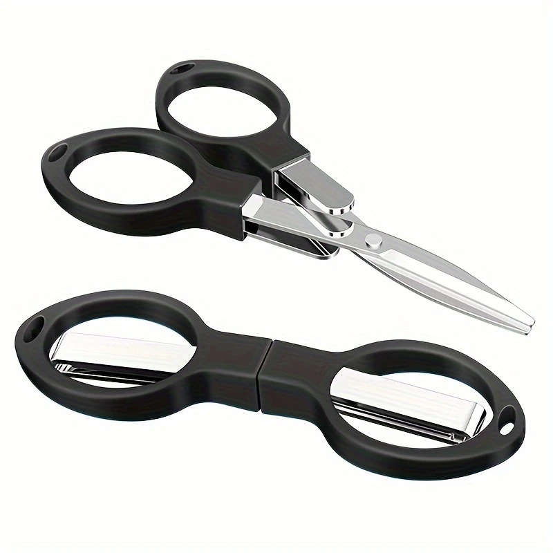 1pc Compact And Portable Folding Scissors Perfect For Travel Fishing And More Color Sent Randomly