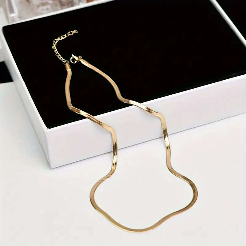 Stainless Steel Material Neutral Style Flat Collarbone Necklace